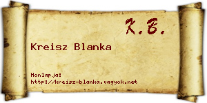 Kreisz Blanka névjegykártya
